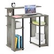 Pemberly Row Engineered Wood Computer/Writing Desk in French Oak Gray/Black