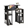 Pemberly Row Engineered Wood Simple Design Computer/Writing Desk in Walnut/Black