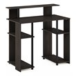 Pemberly Row Engineered Wood Simple Design Computer/Writing Desk in Walnut/Black