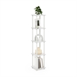 Pemberly Row Turn-N-Tube 5-Tier Corner Square Rack Display Shelf in White