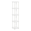 Pemberly Row Turn-N-Tube 5-Tier Corner Square Rack Display Shelf in White