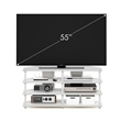 Pemberly Row Easy Assembly 4-Tier Corner TV Stand for TV up to White