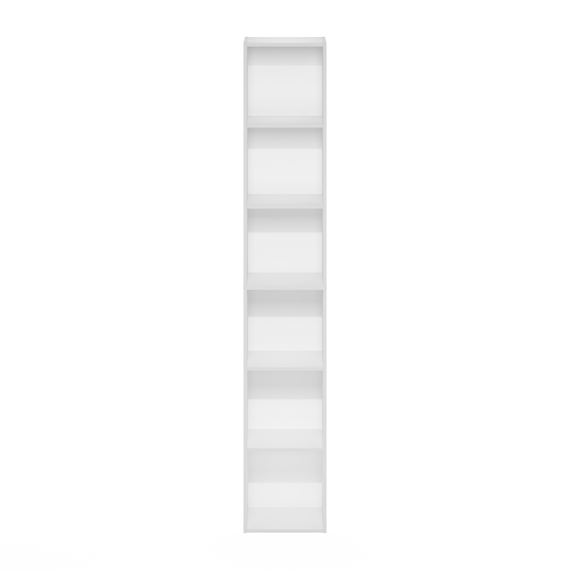 Pemberly Row Contemporary 6-Tier Open Shelf Bookcase in White