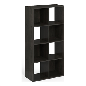 Pemberly Row Contemporary Cubic Storage Cabinet in 4x2 in Espresso