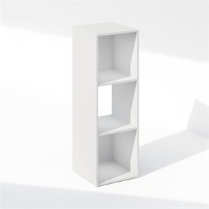 Pemberly Row Cubic Storage Cabinet in Bookcase in Bookshelf in 3-Cube in White
