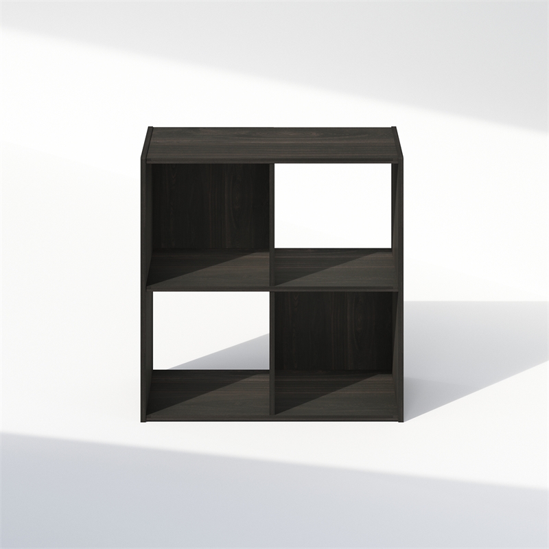 Pemberly Row Cubic Storage Cabinet in Bookcase in Bookshelf in 4-Cube Espresso