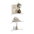 Pemberly Row Triangle Corner Floating Shelves in Wall Mount Display Set of 3