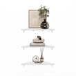 Pemberly Row Triangle Corner Floating Shelves in Wall Mount Display Set of 3