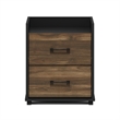 Pemberly Row Modern Bedroom Bedside Tables Handle Columbia Walnut/Black