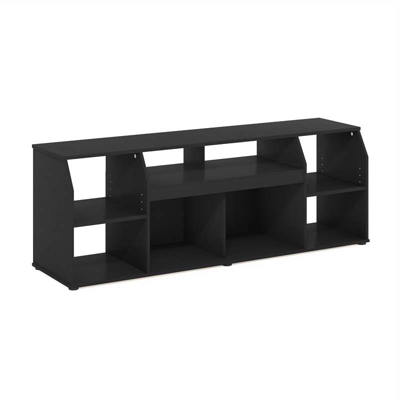 Pemberly Row Large Media Console Table with LED For TV up to 65-Inch Americano