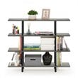 Pemberly Row Turn-N-Tube Wood 4-Tier Wide Display Shelf in French Oak Gray