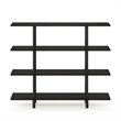 Pemberly Row Turn-N-Tube Wood 4-Tier Wide Display Shelf in Espresso/Black