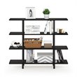 Pemberly Row Turn-N-Tube Wood 4-Tier Wide Display Shelf in Espresso/Black