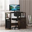 Pemberly Row Engineered Wood Computer/Study Desk in Columbia Walnut