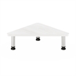 Pemberly Row Corner Monitor Riser Stand with Stainless Steel Tubes in White