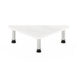 Pemberly Row Corner Monitor Riser Stand with Stainless Steel Tubes in White