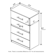 Pemberly Row Contemporary 4-Drawer Dresser with Handle in Americano