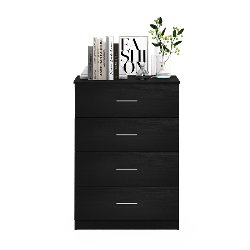 Pemberly Row Contemporary 4-Drawer Dresser with Handle in Americano