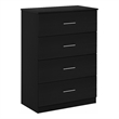 Pemberly Row Contemporary 4-Drawer Dresser with Handle in Americano