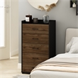 Pemberly Row Modern Organization and Storage Handle Columbia Walnut/Black