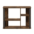 Pemberly Row TV Stand with Plastic Poles for TV up to Amber Pine/Black
