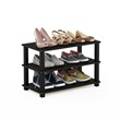 Pemberly Row Turn-S-Tube Engineered Wood 3-Tier Shoe Rack in Espresso/Black