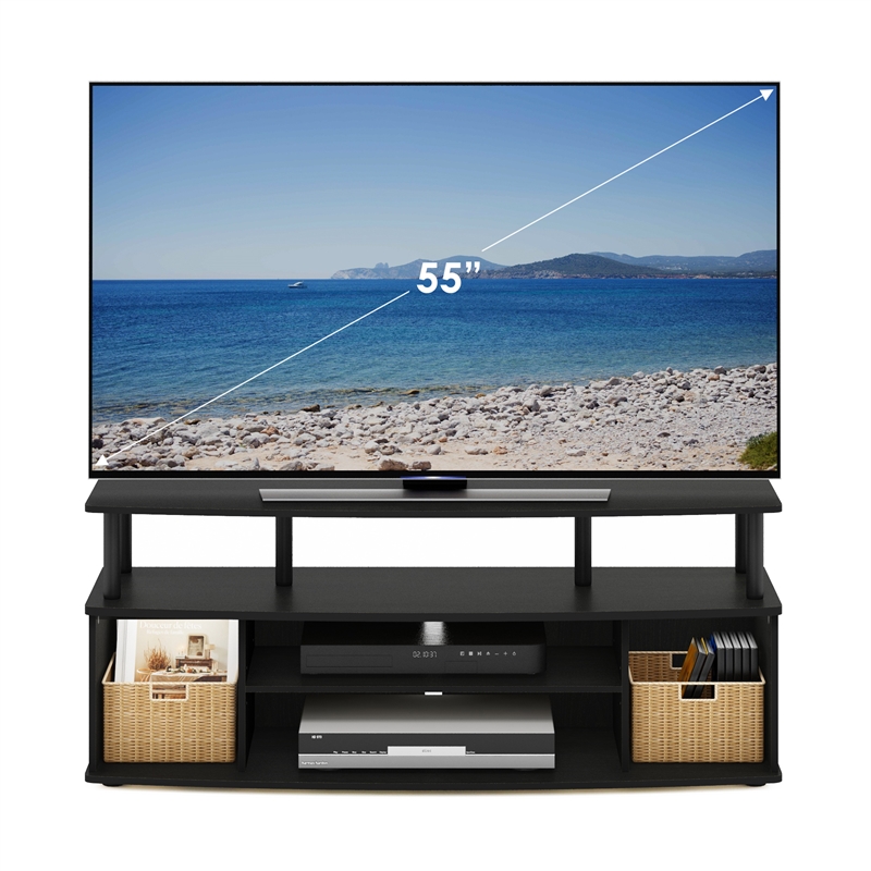 Pemberly Row Large Entertainment Center Hold up to 55-IN TV in Blackwood