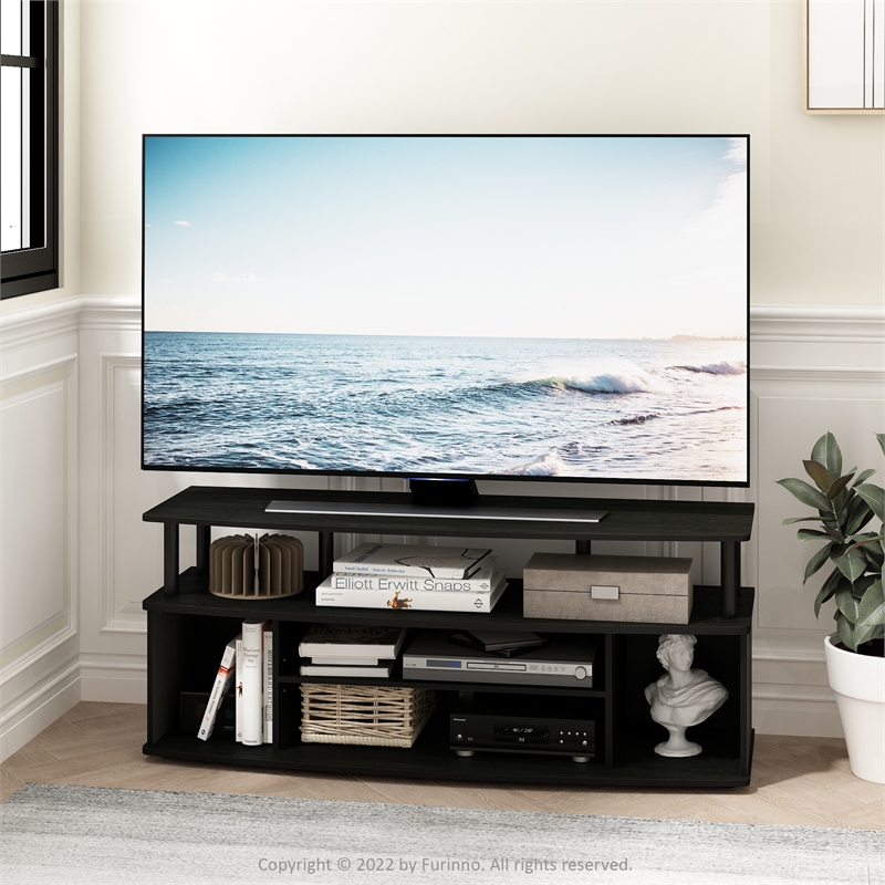 Pemberly Row Large Entertainment Center Hold up to 55-IN TV in Blackwood