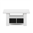 Pemberly Row Contemporary Coffee Table with Bin Drawer in White/Black