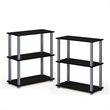Pemberly Row Turn-S-Tube 3-Tier Shelf Display Rack in Black Set of 2
