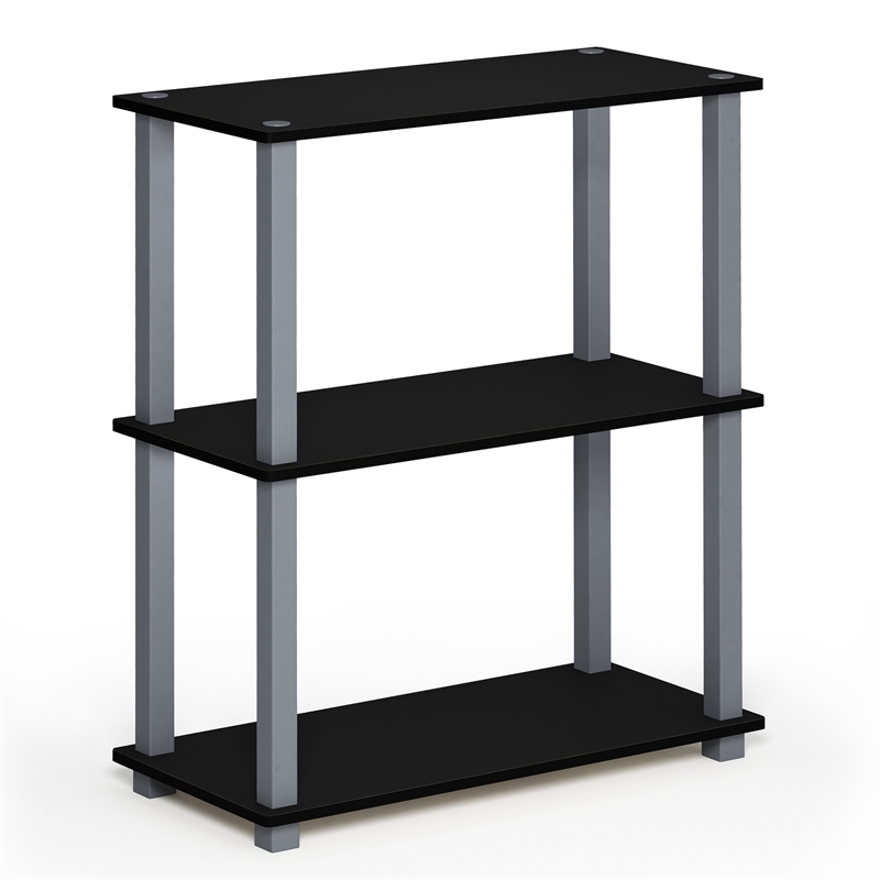 Pemberly Row Turn-S-Tube 3-Tier Shelf Display Rack in Black Set of 2