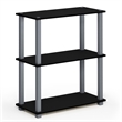 Pemberly Row Turn-S-Tube 3-Tier Shelf Display Rack in Black Set of 2