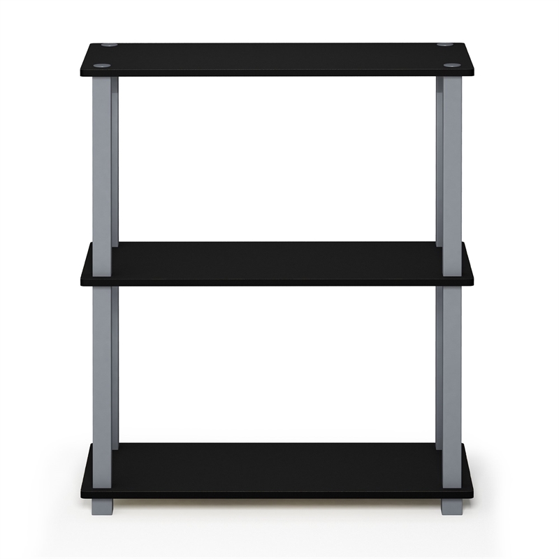 Pemberly Row Turn-S-Tube 3-Tier Shelf Display Rack in Black Set of 2