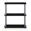 Pemberly Row Turn-S-Tube 3-Tier Shelf Display Rack in Black Set of 2