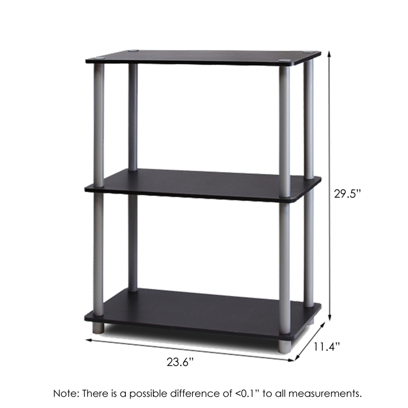 Pemberly Row Turn-N-Tube 3-Tier Shelf Display Rack in Black Set of 2
