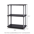 Pemberly Row Turn-N-Tube 3-Tier Shelf Display Rack in Black Set of 2
