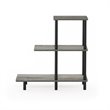 Pemberly Row Turn-N-Tube Engineered Wood 3-Tier Tall Sofa Side Table in Oak Gray