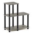 Pemberly Row Turn-N-Tube Wood Accent Decorative Shelf in French Oak Gray/Black