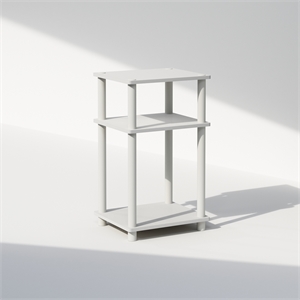 Pemberly Row 3-Tier Turn-N-Tube End Table in 1-Pack in White