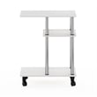 Pemberly Row U-shape Sofa Side Table with Casters Stainless Steel Tubes