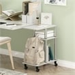 Pemberly Row U-shape Sofa Side Table with Casters Stainless Steel Tubes