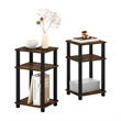 Pemberly Row 3-Tier Turn-N-Tube End Table in 2-Pack in Amber Pine/Black