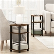 Pemberly Row 3-Tier Turn-N-Tube End Table in 2-Pack in Amber Pine/Black