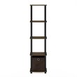 Pemberly Row Turn-N-Tube Wood 5-Tier Decorative Shelf in Columbia Walnut/Black