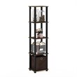 Pemberly Row Turn-N-Tube Wood 5-Tier Decorative Shelf in Columbia Walnut/Black