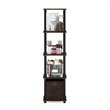 Pemberly Row Turn-N-Tube Wood 5-Tier Decorative Shelf in Columbia Walnut/Black