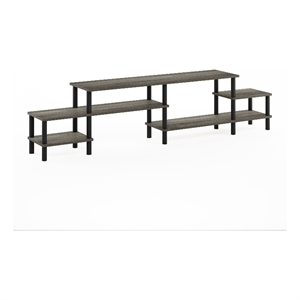 Pemberly Row Turn-N-Tube Entertainment Center for TV up to 60 French Oak/Black
