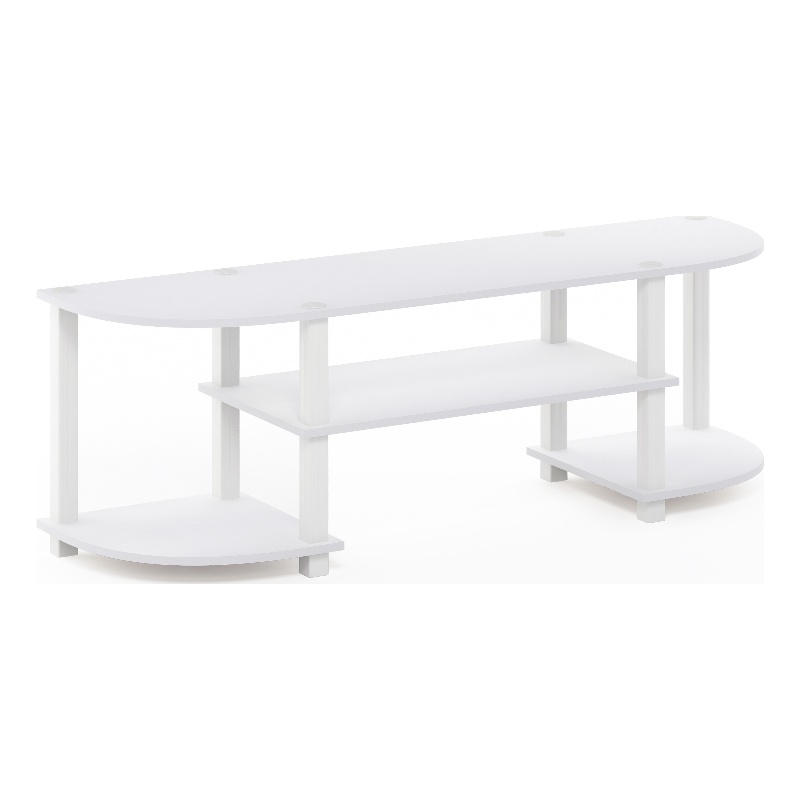 Pemberly Row Turn-S-Tube Wide TV Entertainment Center in White