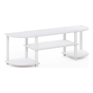Pemberly Row Turn-S-Tube Wide TV Entertainment Center in White