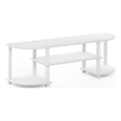 Pemberly Row Turn-S-Tube Wide TV Entertainment Center in White